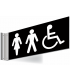 Unisex Accessible Toilets Double Sided Washroom Corridor Sign