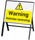 Warning Vehicles Reversing Stanchion Hazard Warning Signs
