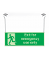 Xtra-Glow Emergency Exit Only Left Hanging Sign