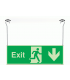 Xtra-Glow Exit Arrow Down Hanging Sign