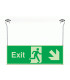 Xtra-Glow Exit Arrow Down Right Hanging Sign