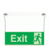 An Xtra-Glow Exit Running Man Right Hanging Sign