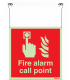 Highly Photoluminescent Double Sided Fire Alarm Call Point Hanging Signs