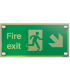 Xtra-Glo Acrylic Fire Exit Running Man & Arrow Down Right Signs