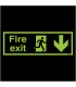 Xtra Glo Fire Exit Arrow Down Sign
