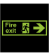 Xtra Glo Fire Exit Arrow Right Sign