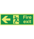 Xtra Glo Fire Exit Arrow Left Sign