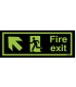 Xtra Glo Fire Exit Arrow Up Left Sign
