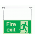 Xtra-Glow Fire Exit Man Right Hanging Sign