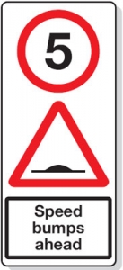 5 MPH Speed Bumps Reflective Road Traffic Signs