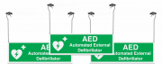 AED Automated External Defibrillator Pack Of 3 Hanging Signs