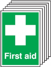 First Aid Pack Of 6 Signs