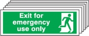 Exit For Emergency Use Only Pack Of 6 Signs