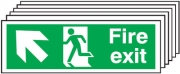 Fire Exit With Arrow Up Left Pack Of 6 Signs