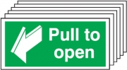 Pull To Open Door Pack Of 6 Signs