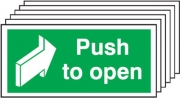Push To Open Door Pack Of 6 Signs