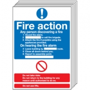 Fire Action Notice pack of 6 Signs