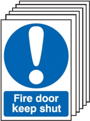 Fire Door Keep Shut Pack Of 6 Signs
