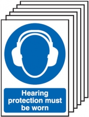 Hearing Protection Must Be Worn 6 Pack Signs