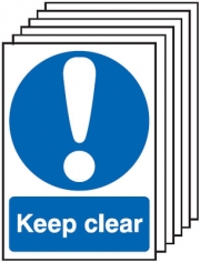 Keep Clear Pack Of 6 Mandatory Signs