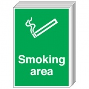 Smoking Area Signs Pack Of Six