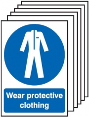Wear Protective Clothing 6 Pack Signs