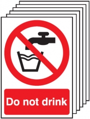 Do Not Drink Pack Of 6 Signs