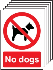 No Dogs Allowed Pack Of 6 Signs
