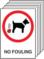 No Dog Fouling Pack Of 6 Signs