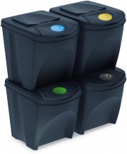Set of 4 Sortibox 100 Litre Plastic Recycling Bins