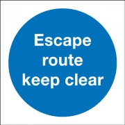 Escape Route Keep Clear Door Signs