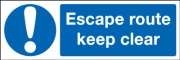 Escape Route Keep Clear Symbol Signs