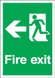 Fire Exit With Directional Arrow Left Signs