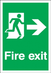 Fire Exit With Directional Arrow Right Signs