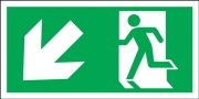 Exit And Arrow Down Left Signs