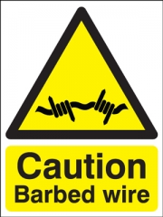 Caution Barbed Wire Signs