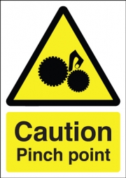 Caution Pinch Point Signs