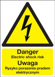 Danger Electric Shock Risk Polish Signs