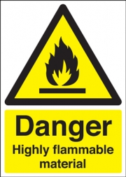 Danger Highly Flammable Material Signs