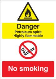 Petroleum Spirit Highly Flammable Dual Message Signs
