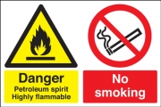 Petroleum Spirit Highly Flammable No Smoking Signs