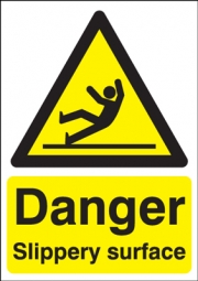 Danger Slippery Surface Signs