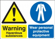 Warning Hazardous Substances Wear PPE Signs