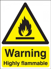 Warning Highly Flammable Signs