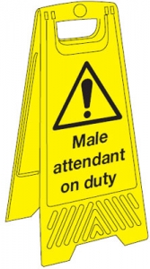 Male Attendant On Duty Floor Stands