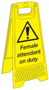 Female Attendant On Duty Floor Stands