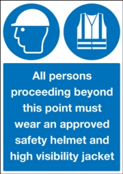 Safety Helmet And High Visibility Jacket Signs