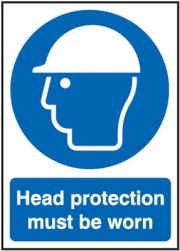 Head Protection Must Be Worn Signs