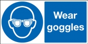 Wear Goggles Mandatory Safety Signs