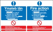English & Welsh Fire Action Dual Language Signs